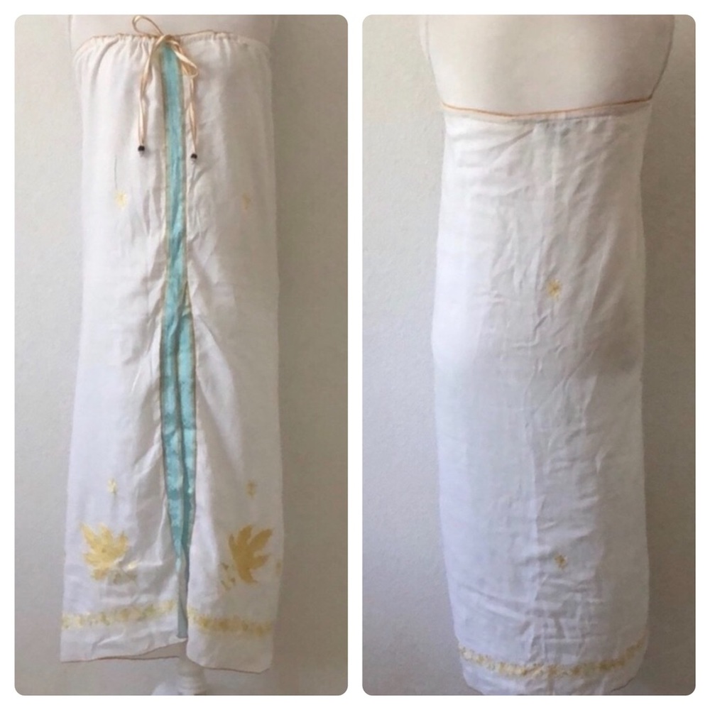 Paul Ropp White Drawstring Swimsuit Cover